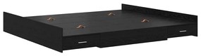 Estrado de cama com arrumação Carvalho preto 180 x 200 cm