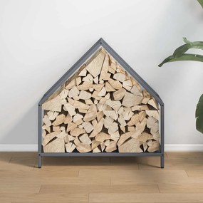 Suporte para lenha 60x25x60 cm aço laminado a frio antracite