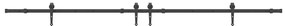 Kit de ferragens para porta deslizante 305 cm aço preto