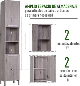kleankin Coluna Casa de Banho Armário Alto Auxiliar Casa de Banho com
