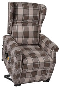 vidaXL Poltrona elevatória de massagens tecido bege