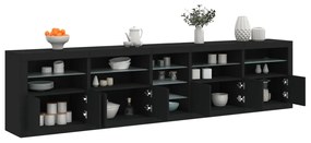 Aparador com luzes LED 283x37x67 cm preto