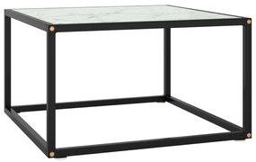 vidaXL Mesa de centro 60x60x35 cm vidro mármore branco