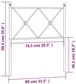 Cabeceira de cama 75 cm metal branco