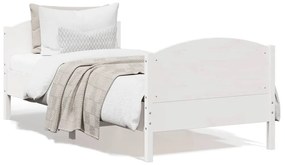 vidaXL Cama sem colchão 100x200 cm madeira de pinho maciça branco