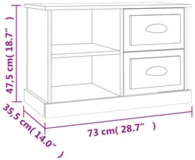 Móvel de TV 73x35,5x47,5cm derivados de madeira cinzento sonoma