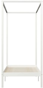 Estrutura de cama com toldo 100x200 cm pinho maciço branco