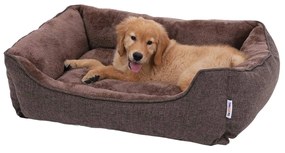 Cama lavável para cães 90 x 25 x 75 cm castanha