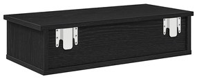 Prateleira parede c/ gavetas 60x28x15 cm deriv. madeira preto