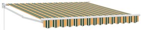 Toldo Retrátil Manual Verde e Amarelo 300x250 cm