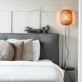 Candeeiro de parede oriental preto com corda de juta - Riki