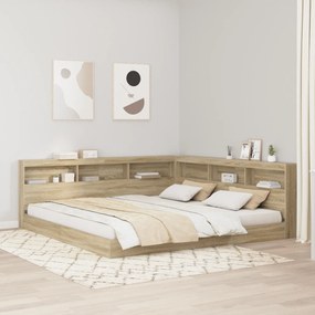 Cama Estante Carvalho Sonoma 180x200 cm Madeira Projetada