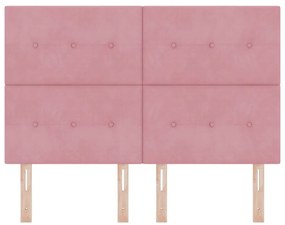Cabeceira LED vidaXL Rosa 80 cm Veludo