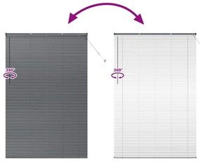 Persiana de Janela Cinzento-escuro 150 x 220 cm Alumínio