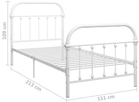Estrutura de cama 100x200 cm metal branco