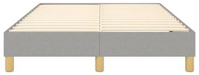 Estrutura de cama sem colchão 120x200 cm tecido cinzento-claro