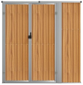 Abrigo p/ ferramentas jardim aço galvanizado castanho