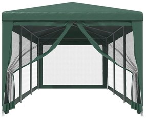 Tenda p/ festas c/ 8 paredes laterais em rede 3x9 m PEAD verde