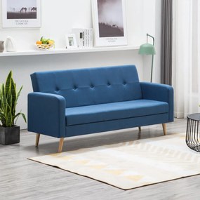 vidaXL Sofá em tecido azul