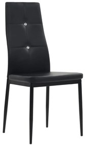 Cadeiras de jantar 6 pcs couro artificial preto
