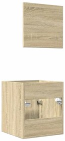 2 pcs conj. móveis casa banho derivados madeira carvalho sonoma