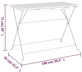 Mesa de bistrô dobrável 100x54x71 cm acácia maciça e aço