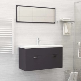 804802 vidaXL 2 pcs conjunto de móveis casa de banho contraplacado cinzento