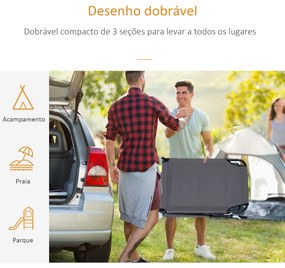 Espreguiçadeira Dobrável com Encosto Ajustável em 4 Posições Espreguiç