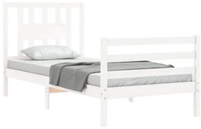 Estrutura de cama com cabeceira 90x200 cm madeira maciça