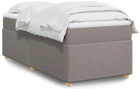 vidaXL Cama com molas/colchão 80x200 cm tecido castanho-acinzentado