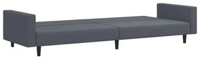 2 pcs conjunto de sofás veludo cinzento-escuro