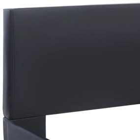 Estrutura de cama c/ LED 180x200 cm couro artificial preto