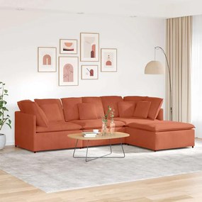 vidaXL Sofá modular com pufes e almofadas tecido corduroy