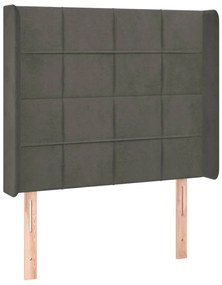Cama box spring c/ colchão/LED 90x190 cm veludo cinzento-escuro