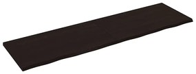 vidaXL Tampo de mesa 220x60x(2-4) cm carvalho tratado castanho-escuro