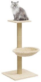 Árvore para gatos com poste arranhador sisal 74 cm cor creme