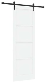 Porta deslizante com ferragens 'ORKDAL'em pinho branco maciço