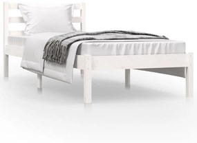 Estrutura de cama pequena solteiro 75x190cm pinho maciço branco