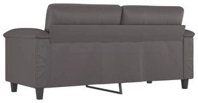 Sofá de 2 lugares 140 cm couro artificial cinza