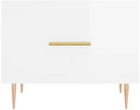Mesas de centro 2 pcs 50x50x40 cm branco brilhante