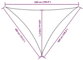 Para-sol estilo vela tecido oxford triangular 4x5x5 m antracite