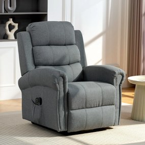 Poltrona Elevatória Elétrico, 87,5 x 87 x 108 cm, Massagem e Aquecimento, Cinzento