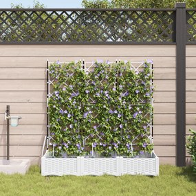 Jardineiras vidaXL com Sistema de Irrigação 3 pcs Branco