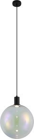 Candeeiro suspenso de design preto com vidro arco-íris 35cm - Mallon