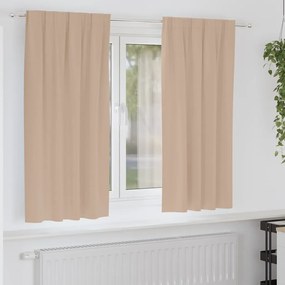 vidaXL Cortinas com cortinas 2 pcs Cinzento-acastanhado Poliéster