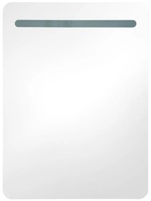 Armário espelhado casa de banho LED 60x11x80cm branco brilhante