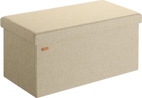 Banco dobrável em MDF com espaço de arrumação 76 x 38 x 38 cm Bege