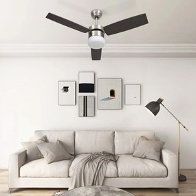 51491 vidaXL Ventoinha de teto c/ luz/controlo remoto 108cm castanho-escuro