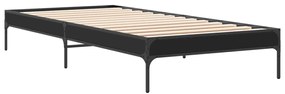 Estrutura de cama 100x200 cm derivados de madeira/metal preto