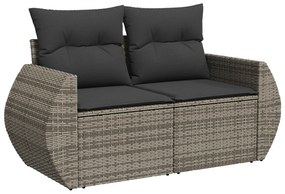 Conjunto de Sofá de Jardim vidaXL 12 Peças com Almofadas Cinza em Ratt